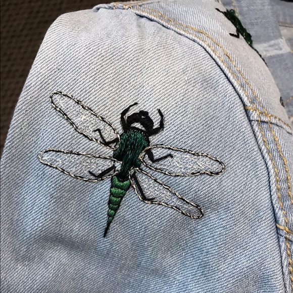 hand embroidered jean jacket - Picture 5 of 6